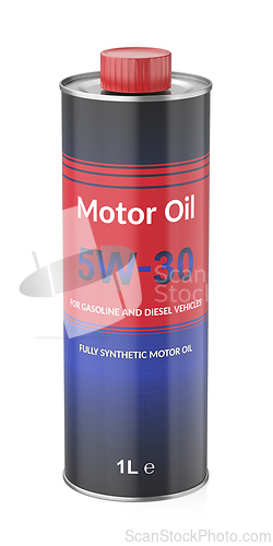 Image of Car motor oil tin bottle