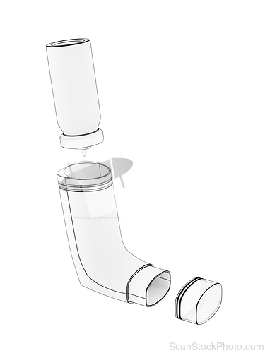 Image of Sketch of portable asthma inhaler