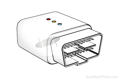Image of Sketch of wireless car diagnostic device