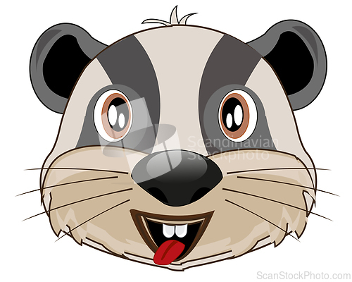 Image of Mug animal badger on white background is insulated