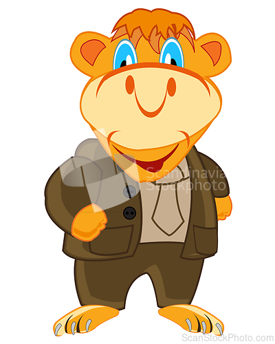 Image of Cartoon animal camel in suit on white background is insulated