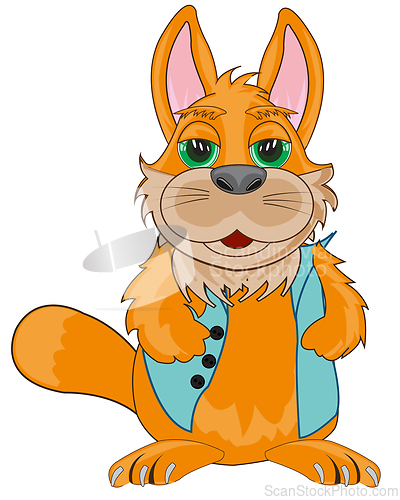 Image of Cartoon animal fox on white background is insulated