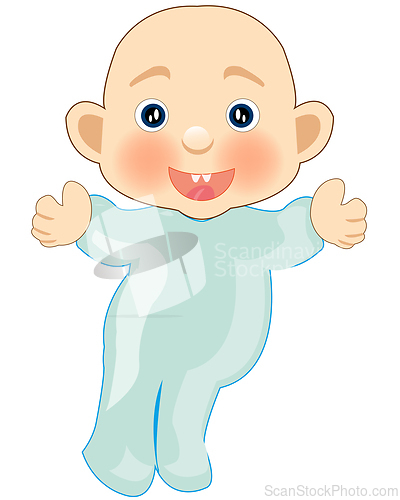 Image of Child infant on white background is insulated
