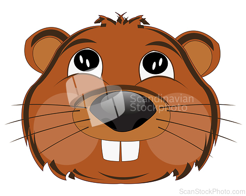 Image of Cartoon of the mug animal beaver on white background is insulated