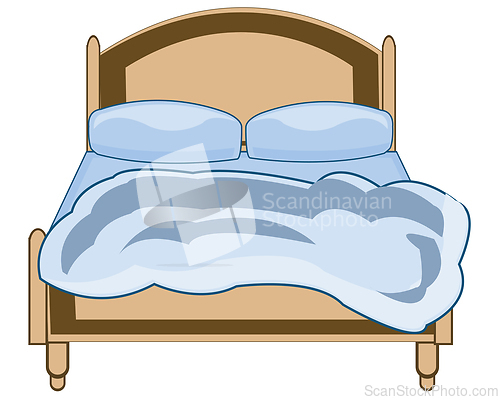 Image of Double bed on white background is insulated