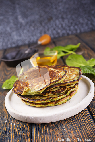 Image of Spinach pancakes with fresh herbs