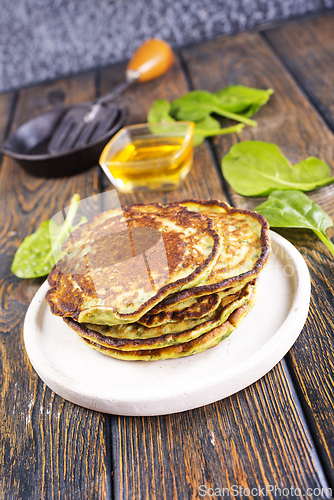Image of Spinach pancakes with fresh herbs