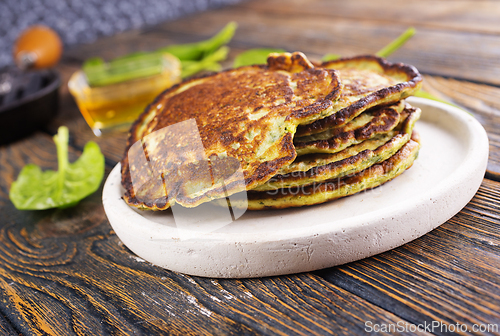 Image of Spinach pancakes with fresh herbs