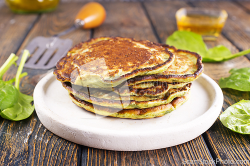 Image of Spinach pancakes with fresh herbs