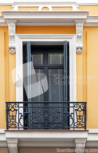 Image of Ornate window of an old building