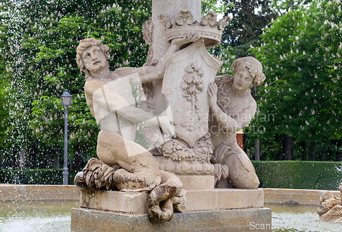 Image of Fountain in El Retiro Park in Madrid