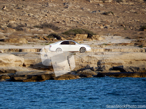 Image of Relaxing on the rocky shore.