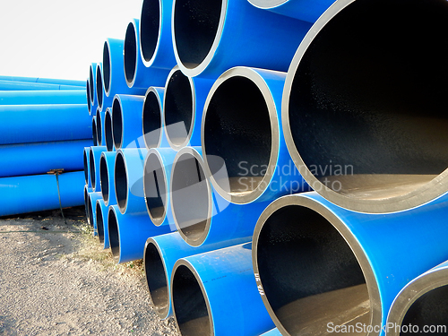 Image of Industrial polymer pipes.
