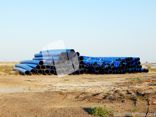 Image of Industrial polymer pipes.