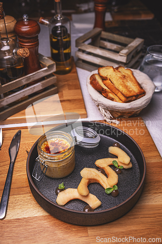 Image of Chicken liver pate served with caramelized quince