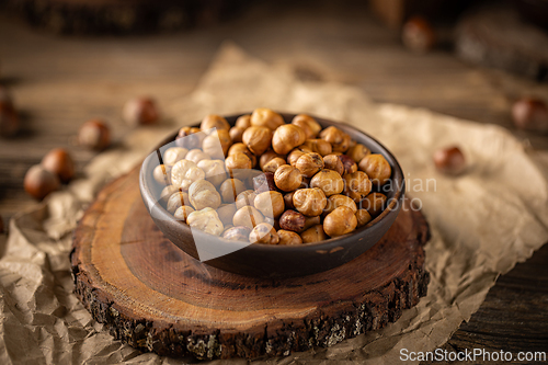 Image of Close up of roasted hazelnuts