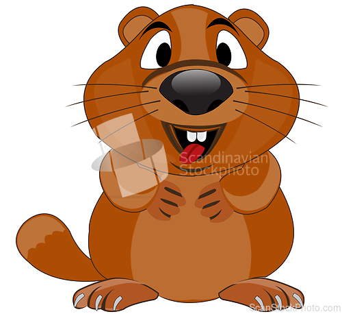 Image of Animal woodchuck cartoon on white background is insulated