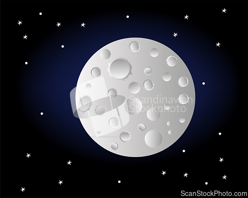Image of Planet in cosmos on background starry sky