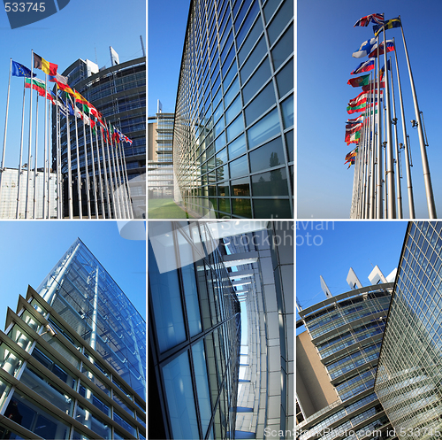 Image of European parliament collage