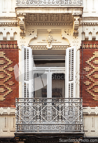 Image of Ornate window of an old building