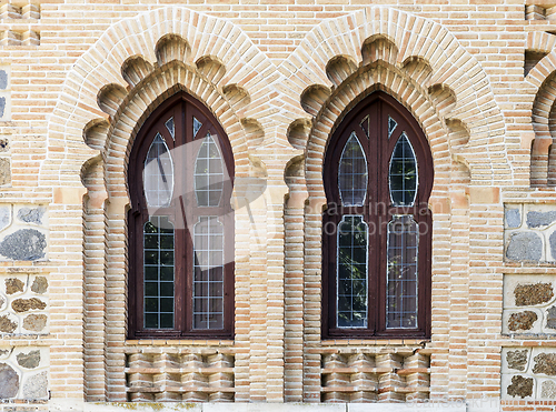 Image of Ornate windows in moorish style in Toledo railway station