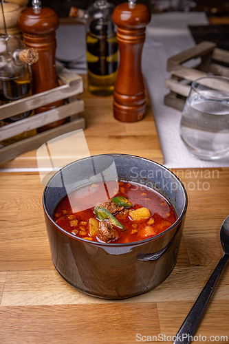 Image of Delicious hungarian goulash soup