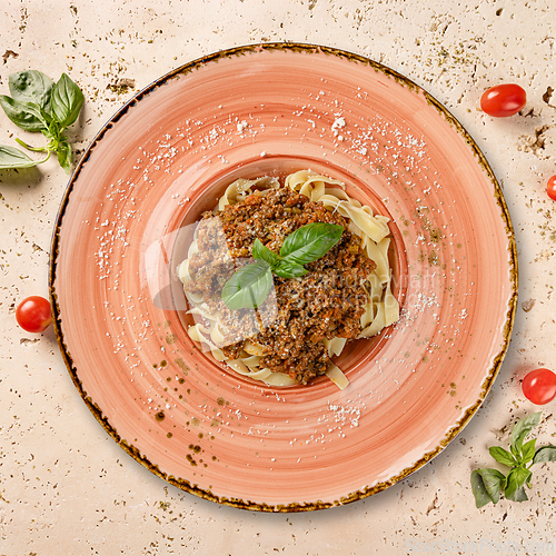Image of Delicious tagliatelle with bolognese sauce