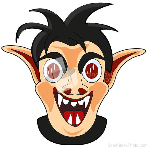 Image of Portrait of the vampire on white background is insulated