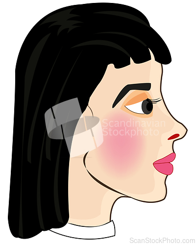 Image of Person of the girl in profile on white background is insulated