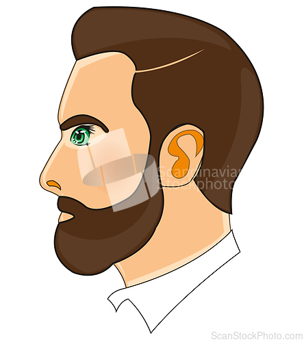 Image of Person men in profile on white background is insulated