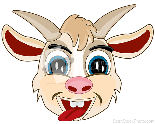 Image of Mug animal nanny goat on white background is insulated