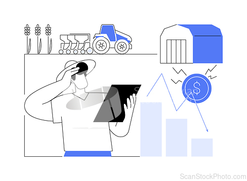 Image of Farm bankruptcy isolated cartoon vector illustrations.