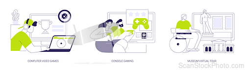 Image of Non-immersive virtual reality isolated cartoon vector illustrations se
