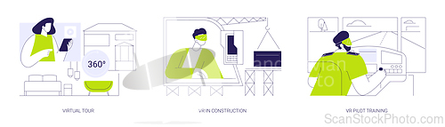 Image of Semi-immersive virtual reality isolated cartoon vector illustrations se
