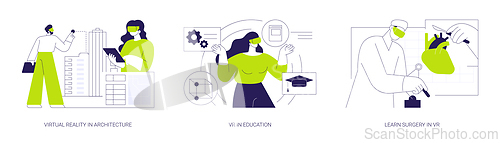 Image of Full-immersive virtual reality isolated cartoon vector illustrations se