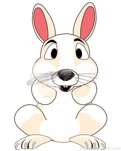 Image of Cartoon animal hare on white background is insulated
