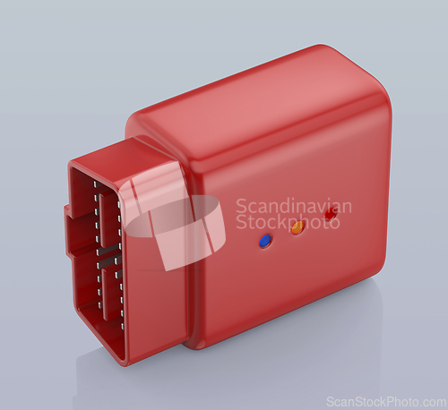 Image of Red wireless car diagnostic device
