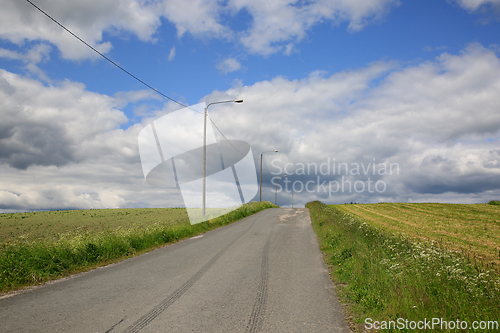 Image of Empty Rural Road in the Summer