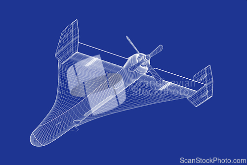 Image of 3D model of military unmanned aerial vehicle
