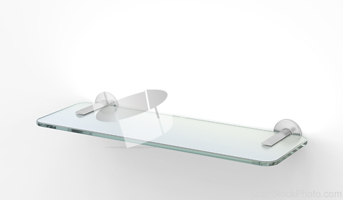 Image of Glass shelf with silver brackets