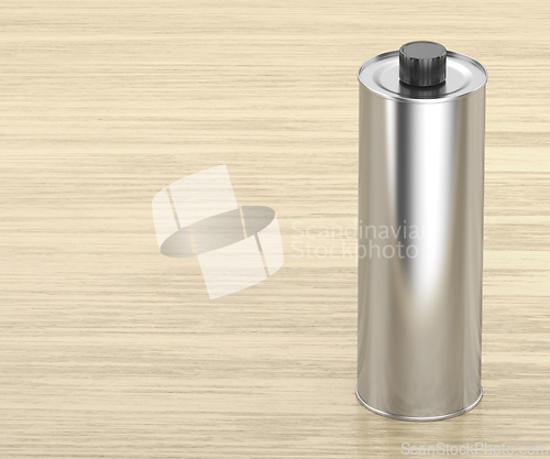 Image of Blank silver round tin bottle