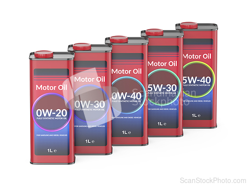 Image of Row with different car motor oils