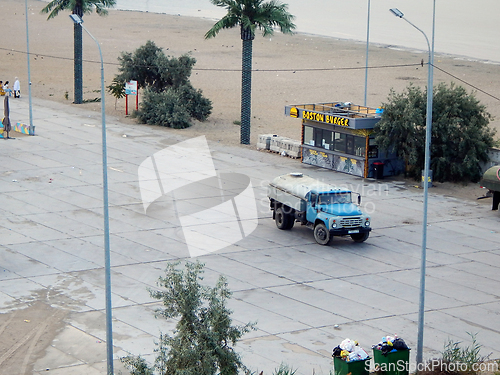 Image of Old water carrier car.
