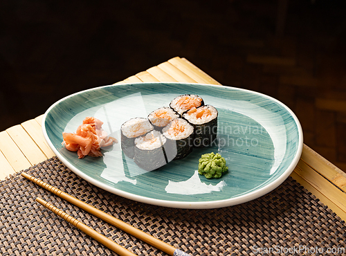 Image of Hosomaki rolls with salmon