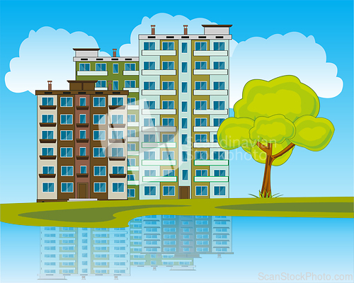 Image of Type on city ashore big yard landscape