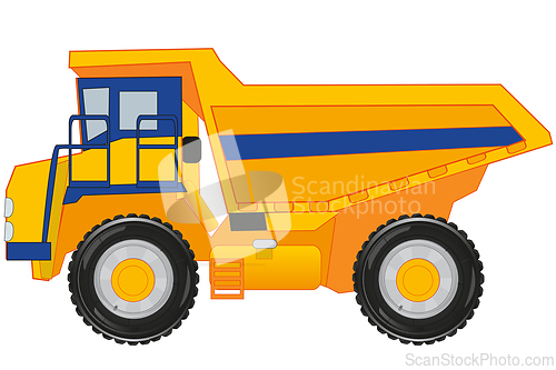 Image of Big dump truck on white background is insulated