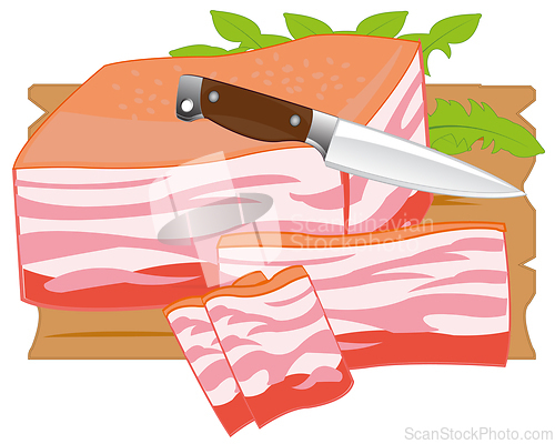Image of Fat meal piece on white background is insulated