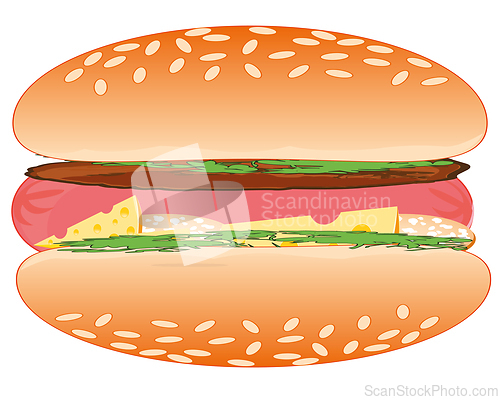 Image of Meal hamburger on white background is insulated