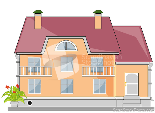 Image of House mansion on white background is insulated