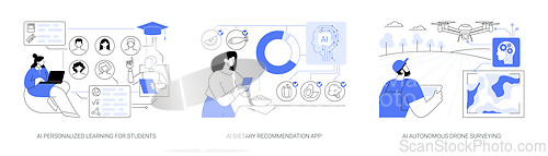Image of AI Personalizing Learning and Living abstract concept vector illustrations.